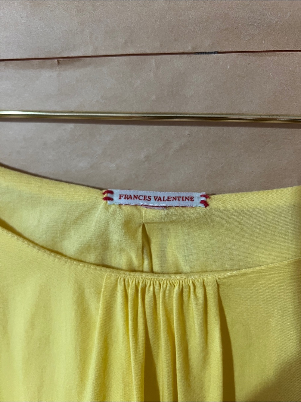 Frances Valentine | Zennia Flower Dress Floral Applique Hem Mini Yellow Size XL - Picture 3 of 15
